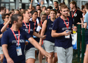 13.07.2016., Zagreb - Studenti europskih sveucilista okupljaju se na Mladosti uoci svecanog otvorenja Europskih sveucilisnih igara. Photo: Marko Prpic/PIXSELL